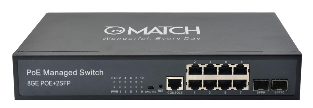 8 Port 10/100/1000 Giga with 2 SFP Optical Ports