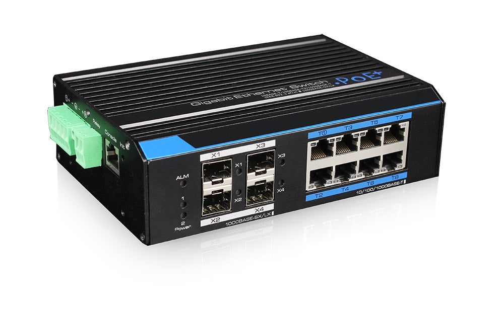 Industrial 8-Port Gigabit PoE+ 2/4-Port Gigabit SFP L2 Managed Ethernet Switch