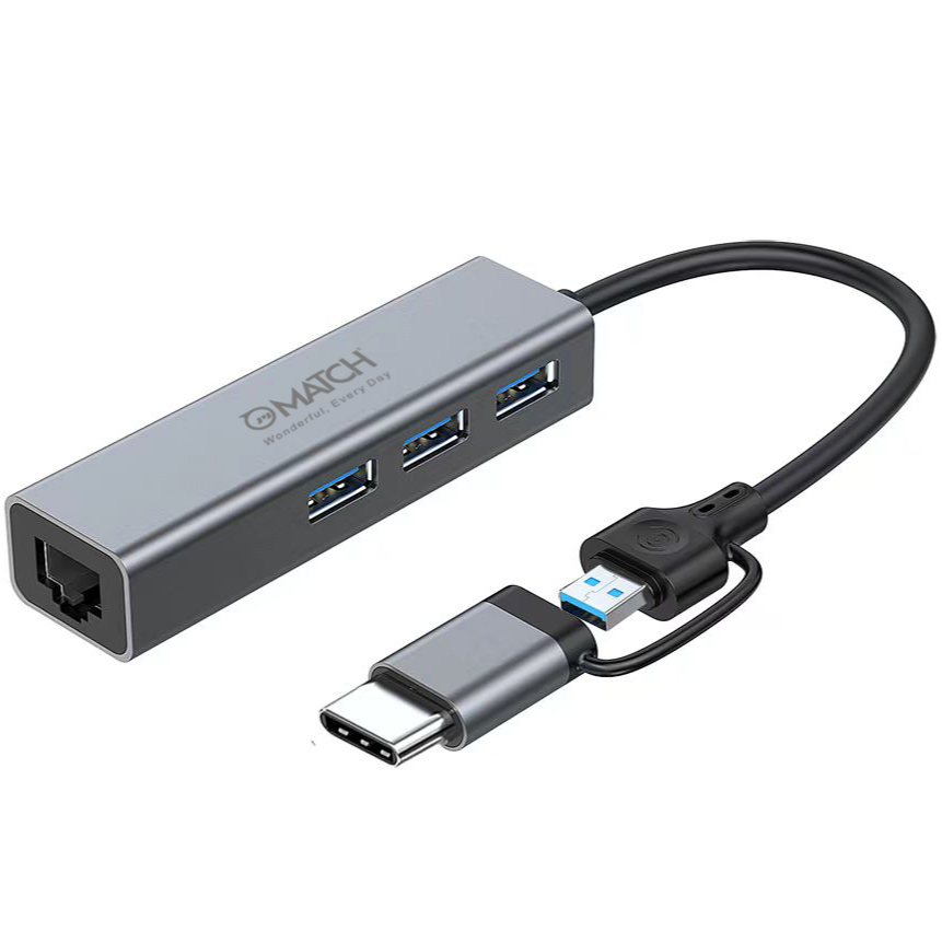 2 in One USB 3.0 HUB with Ethernet | 4-in-1 Adapter | 10/100/1000 Mbps