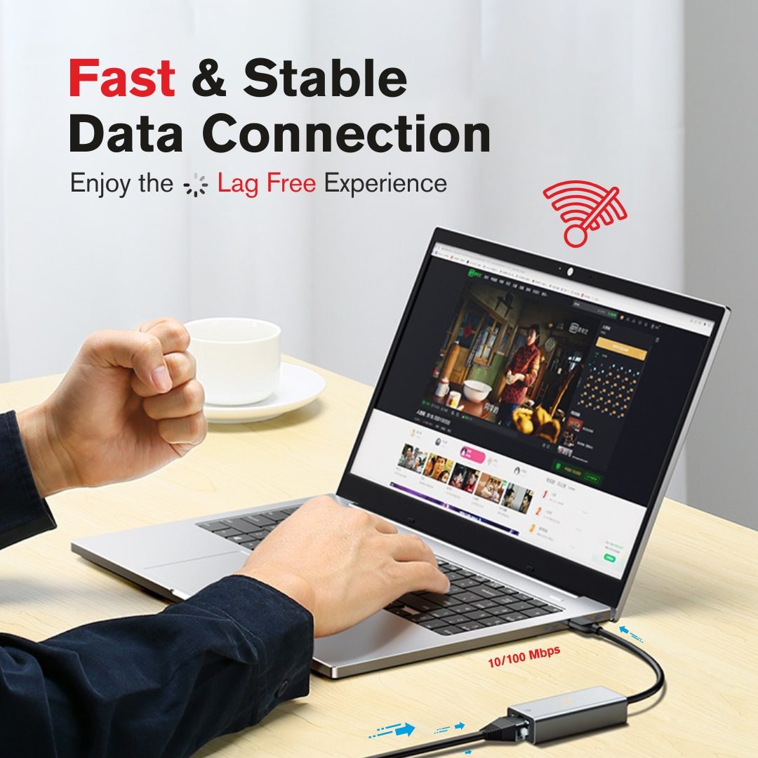 Fast RJ45 Converter. MATCH LB-LINK USB to LAN Converter with 10/100Mbps Speed