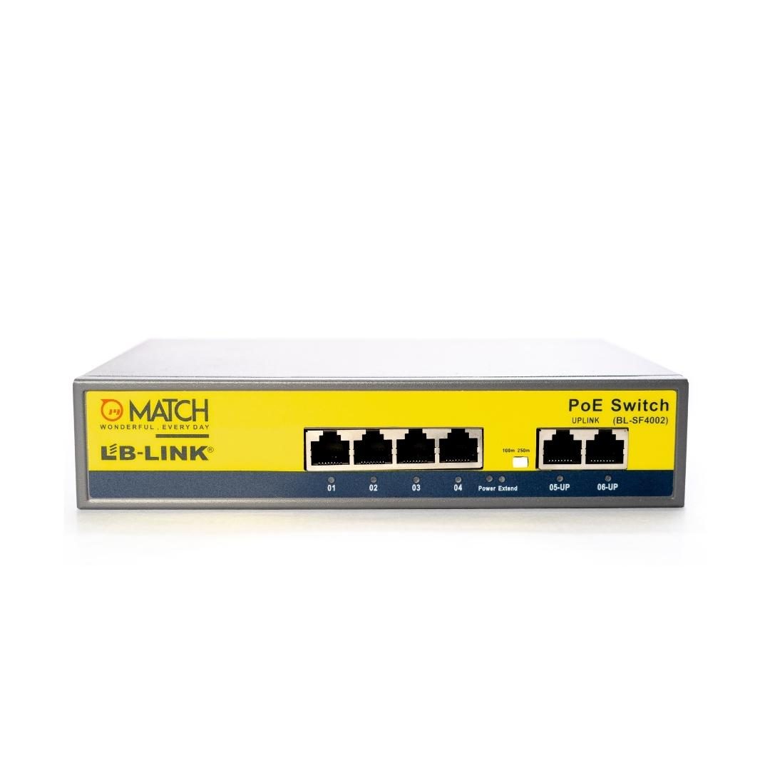 Match LB-Link 4 Port PoE Switch with two uplink ports