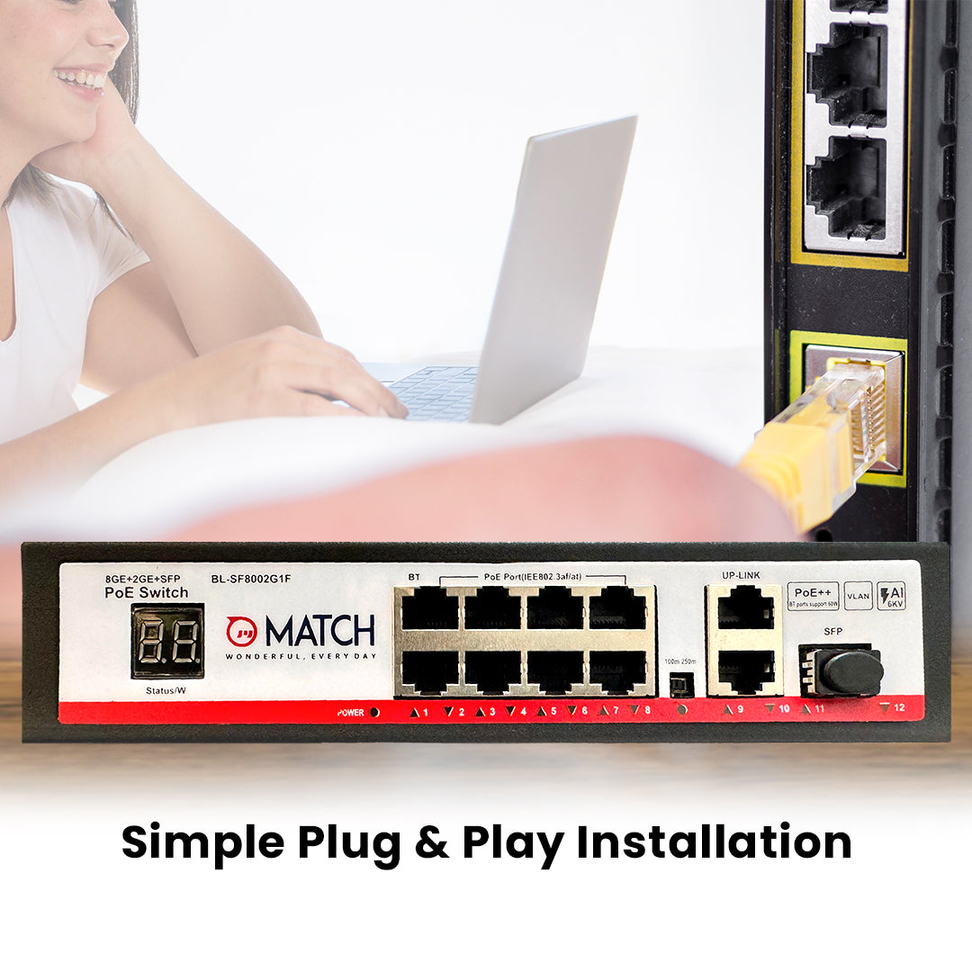 8 Port Gigabit PoE Switch 10/100/1000Mbps – Match Digisol