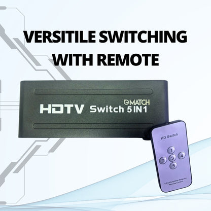 MATCH HDMI Switcher 5 IN 1 with remote