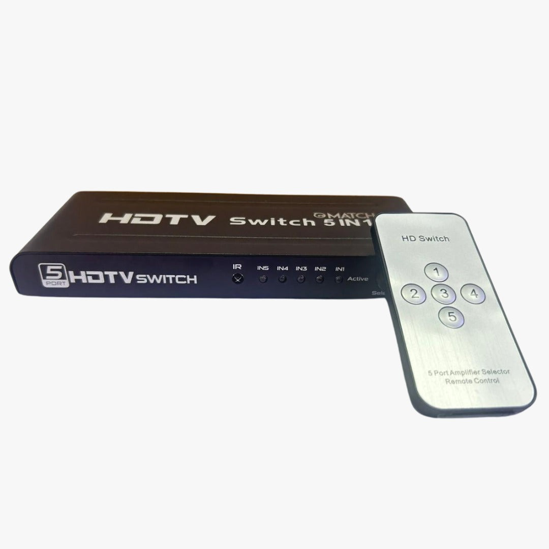 MATCH HDMI Switcher 5 IN 1 with remote