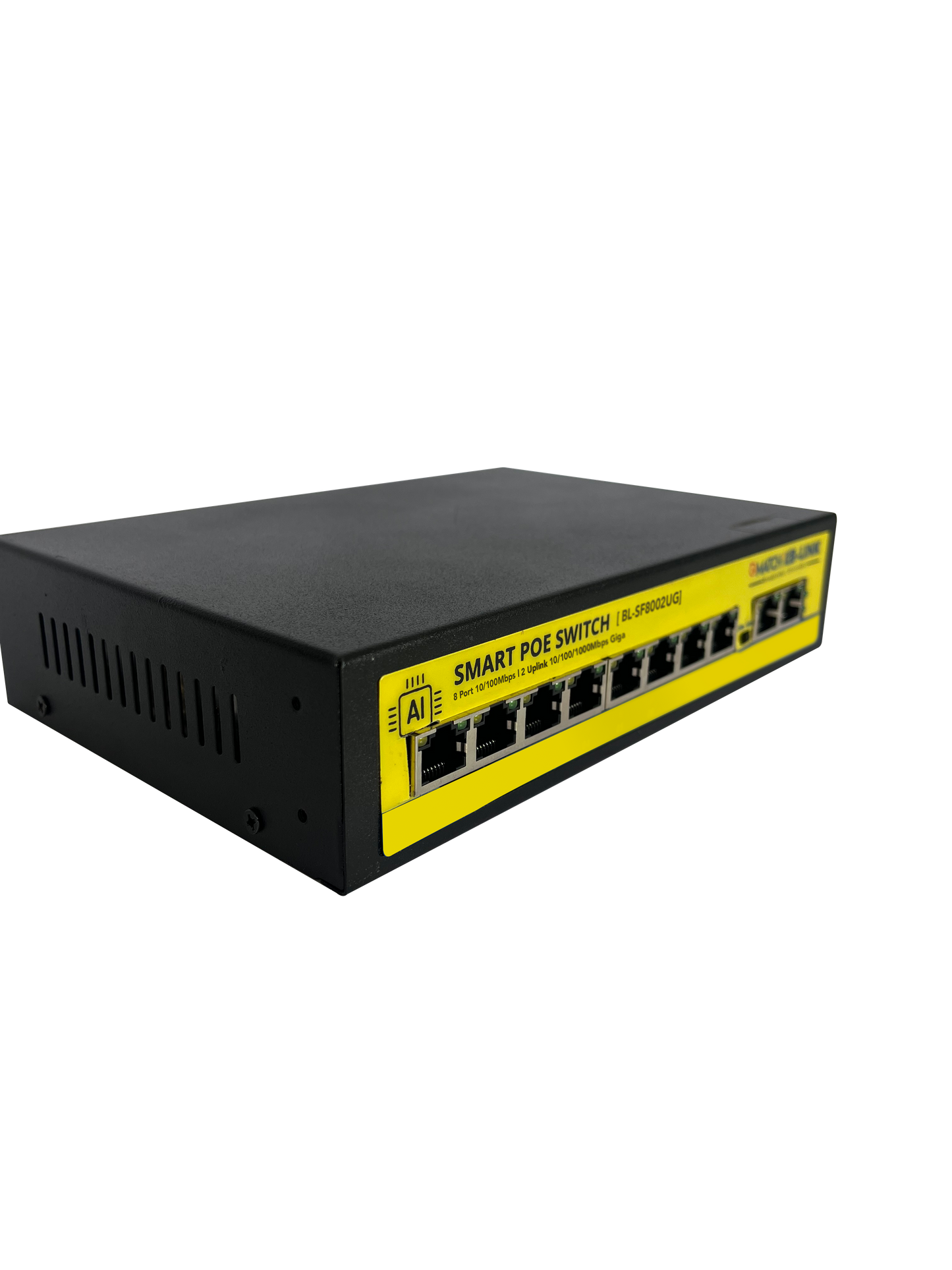 8 Port 10/100Mbps 2 Uplink GIGA POE Switch- S-8FE-2GE-LD-NB - Secureye