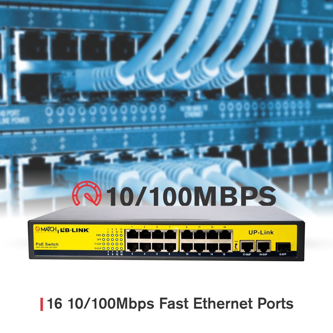 Match lb-link 16 Port 10-100Mbps switch 