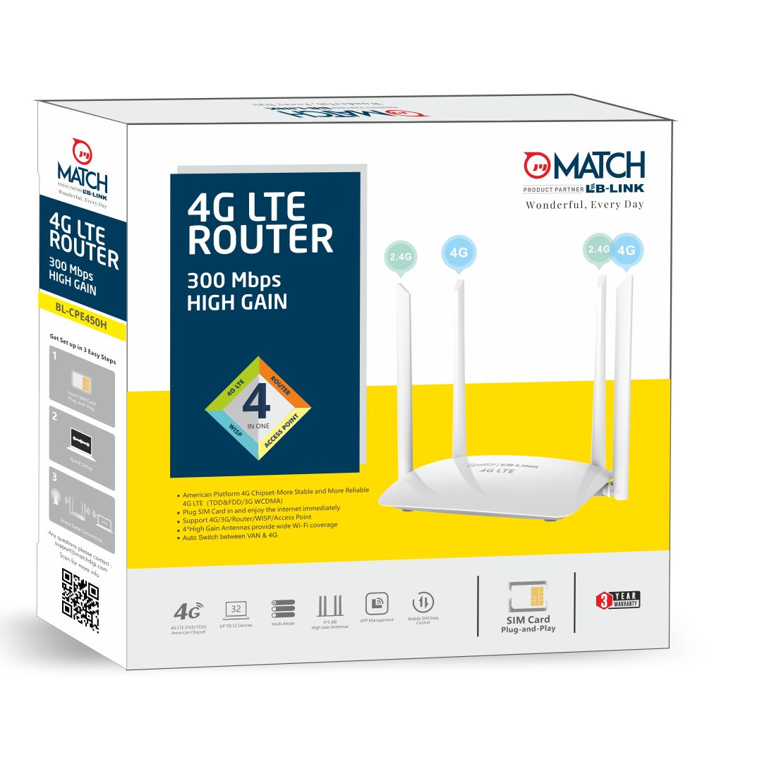 MATCH LB-Link 300Mbps 4G Router box