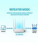 Router with repeater mode. So, you can extent your wireless network to a larger area.