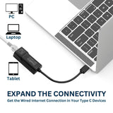 You can expand your Type C connections to RJ45 with this gigabit ethernet adapter.