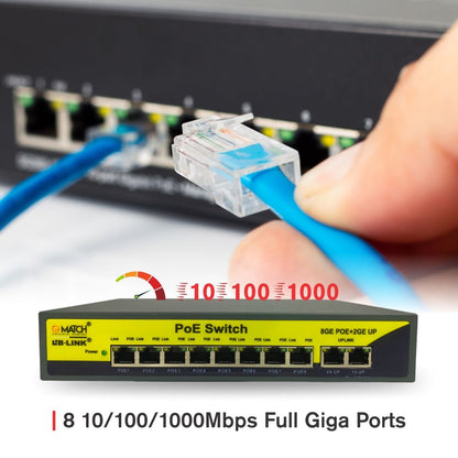 This match lb-link poe switch with two giga uplink ports