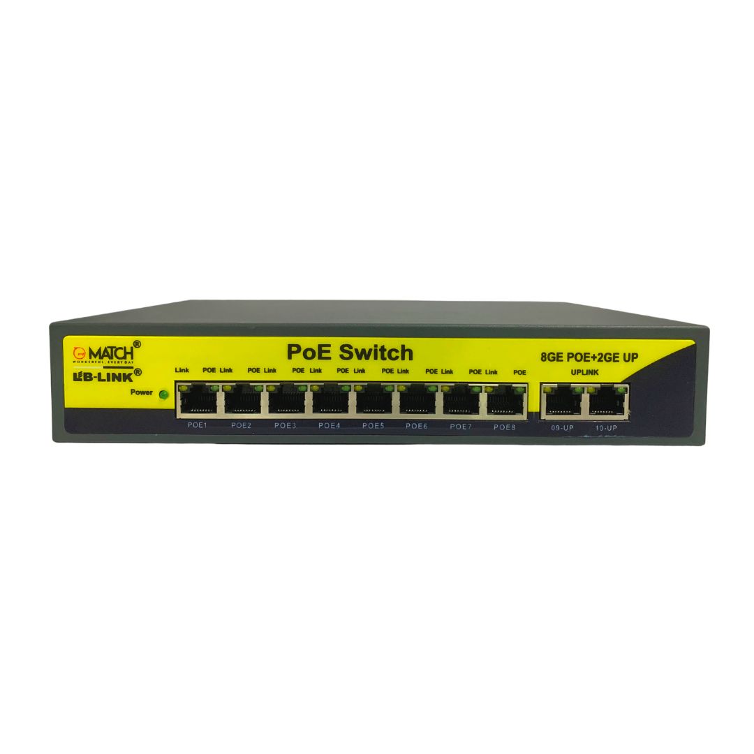 LINKOH Unmanaged Switch PoE with 8 Ports 10/100M and 2GE Uplink - LINKOH