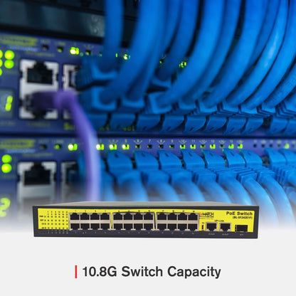 This Match LB-Link 24 port poe switch provides 10-100mbps speed and 10.8G switch capacity