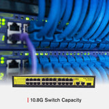 This Match LB-Link 24 port poe switch provides 10-100mbps speed and 10.8G switch capacity