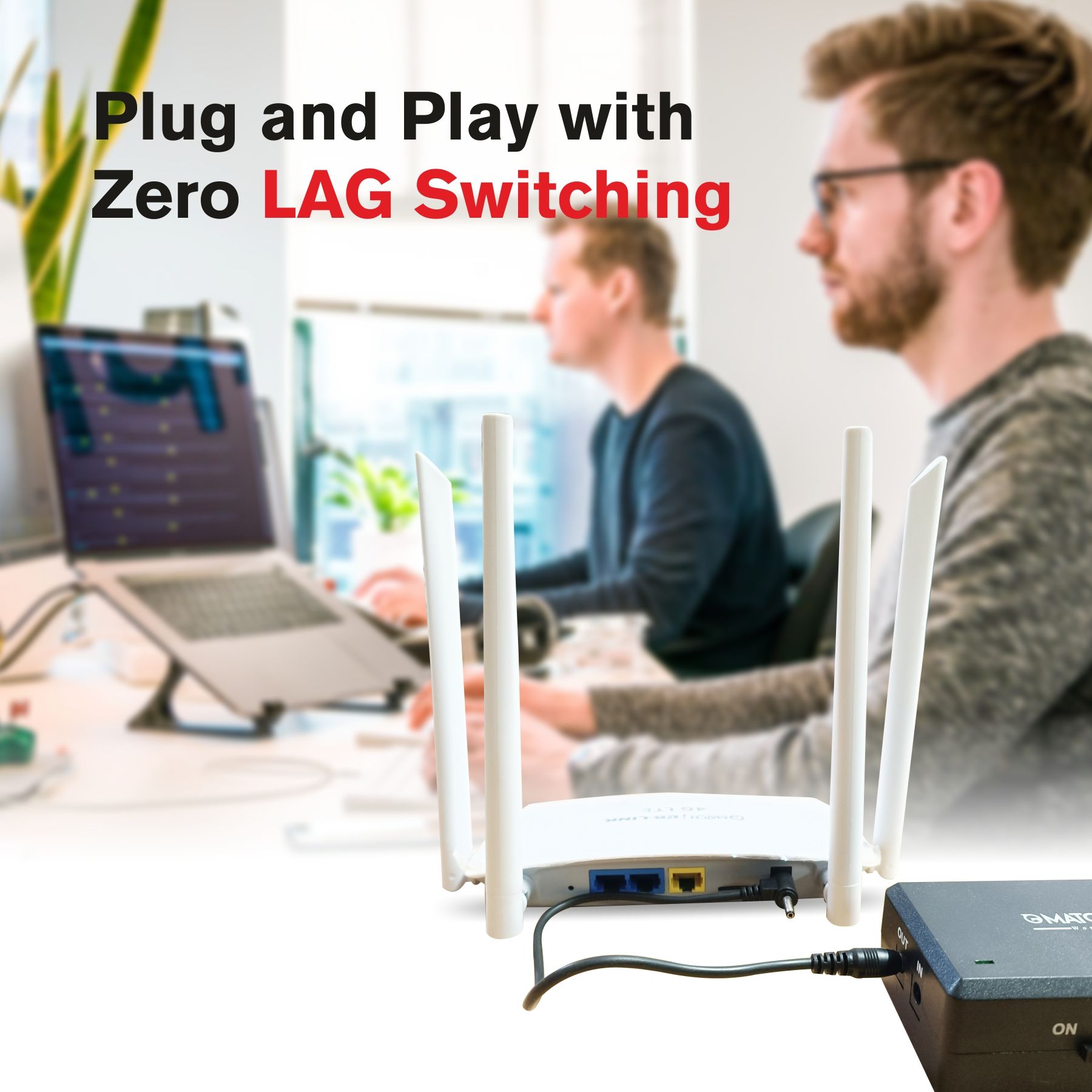 This UPS can be used by just plug and play. There is zero lag in switching the power connection.