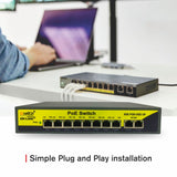 This 8 port gigabit poe switch can be just plug and play